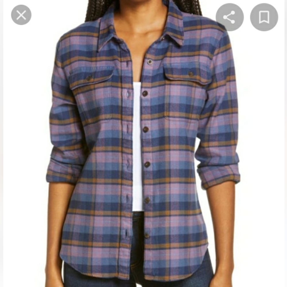 Patagonia L ~ rare purple flannel